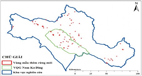 Hình 2 4 Sơ đồ phân bố các vùng mẫu thêm rừng mới Các điểm mẫu được 1