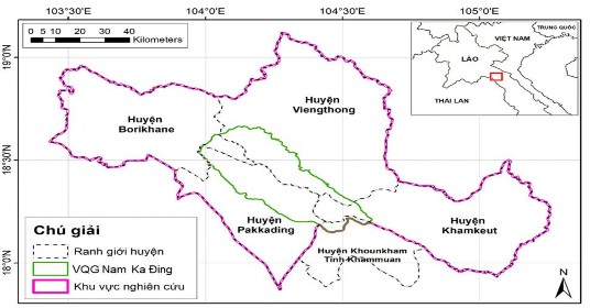 Hình 2 6 Sơ đồ khu vực Vườn Quốc gia Nam Ka Đinh Vườn Quốc gia Nam Ka Đinh 4