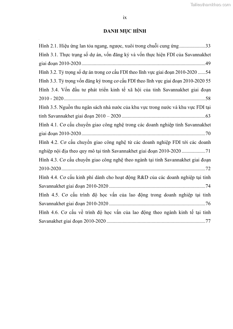 Luận án tiến sĩ quản trị kinh doanh Hiệu ứng lan tỏa của đầu tư trực tiếp nước ngoài FDI tại tỉnh Savannakhet, Lào - 1 Trang 11
