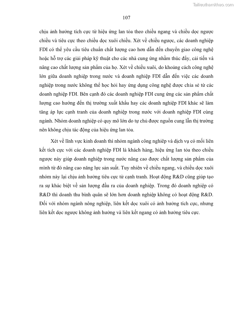 Luận án tiến sĩ quản trị kinh doanh Hiệu ứng lan tỏa của đầu tư trực tiếp nước ngoài FDI tại tỉnh Savannakhet, Lào - 10 Trang 119