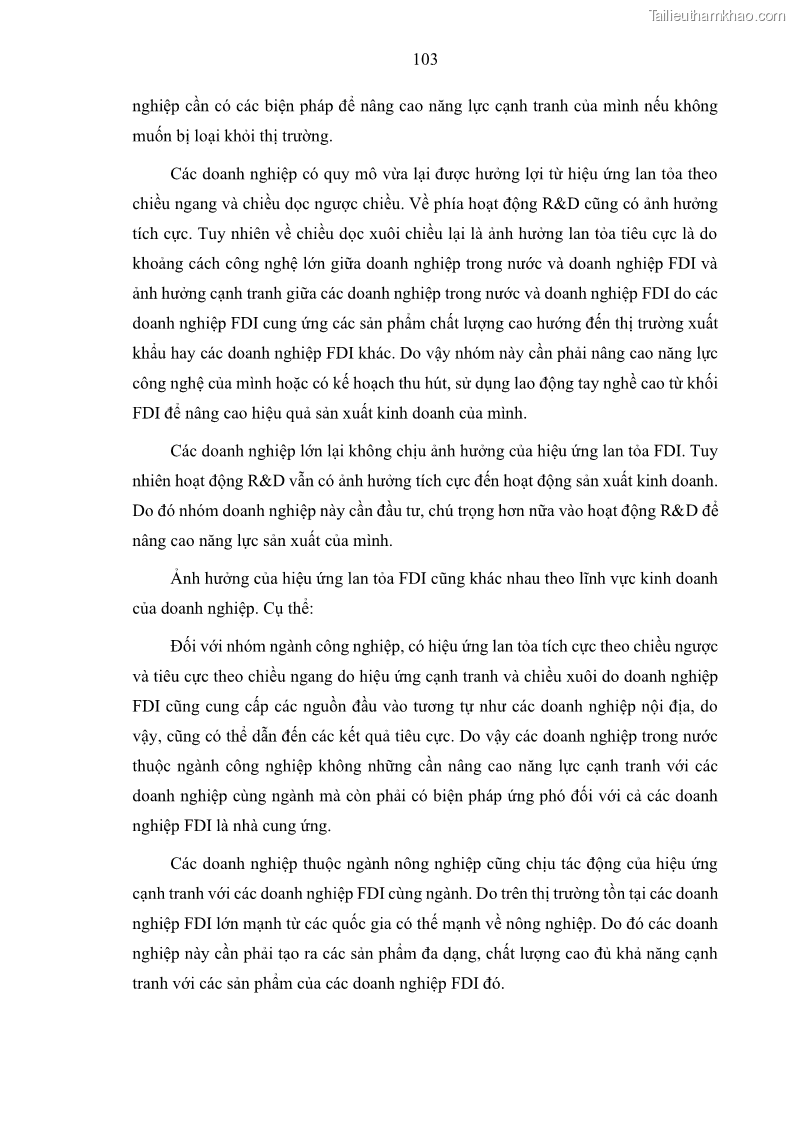 Luận án tiến sĩ quản trị kinh doanh Hiệu ứng lan tỏa của đầu tư trực tiếp nước ngoài FDI tại tỉnh Savannakhet, Lào - 10 Trang 115