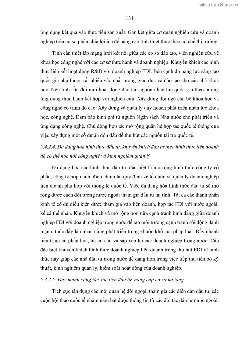 Luận án tiến sĩ quản trị kinh doanh Hiệu ứng lan tỏa của đầu tư trực tiếp nước ngoài FDI tại tỉnh Savannakhet, Lào - 12 Trang 143