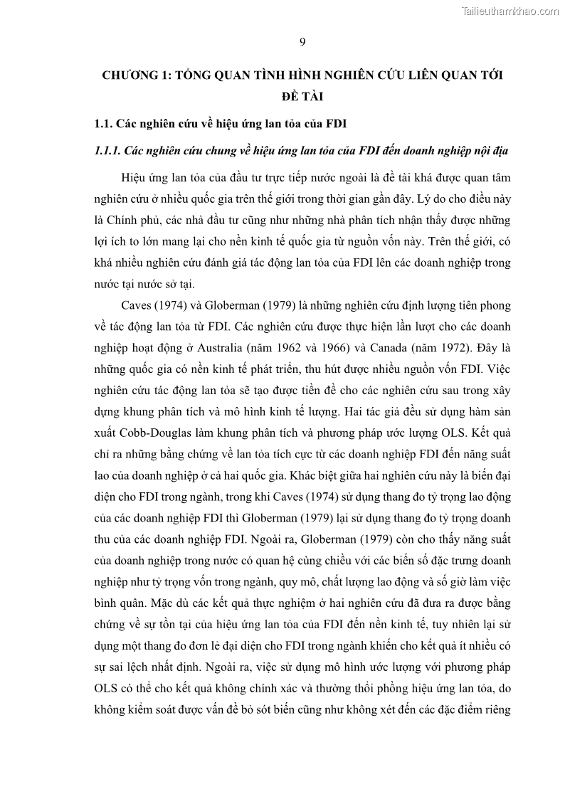 Luận án tiến sĩ quản trị kinh doanh Hiệu ứng lan tỏa của đầu tư trực tiếp nước ngoài FDI tại tỉnh Savannakhet, Lào - 2 Trang 21