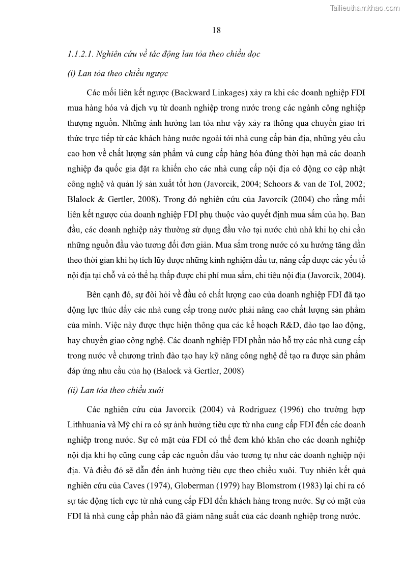 Luận án tiến sĩ quản trị kinh doanh Hiệu ứng lan tỏa của đầu tư trực tiếp nước ngoài FDI tại tỉnh Savannakhet, Lào - 3 Trang 30