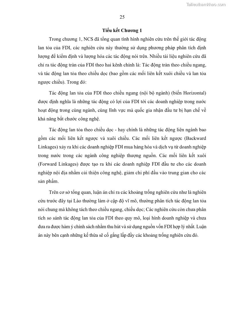 Luận án tiến sĩ quản trị kinh doanh Hiệu ứng lan tỏa của đầu tư trực tiếp nước ngoài FDI tại tỉnh Savannakhet, Lào - 4 Trang 37