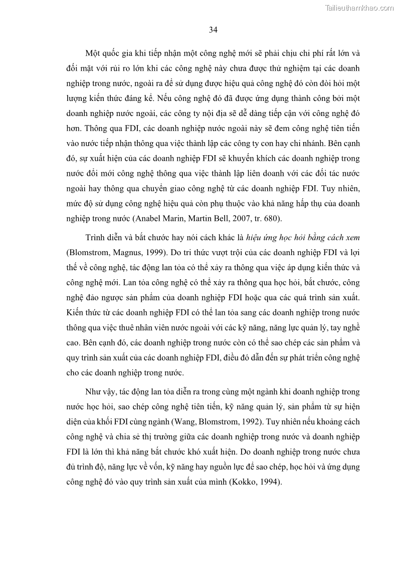 Luận án tiến sĩ quản trị kinh doanh Hiệu ứng lan tỏa của đầu tư trực tiếp nước ngoài FDI tại tỉnh Savannakhet, Lào - 4 Trang 46