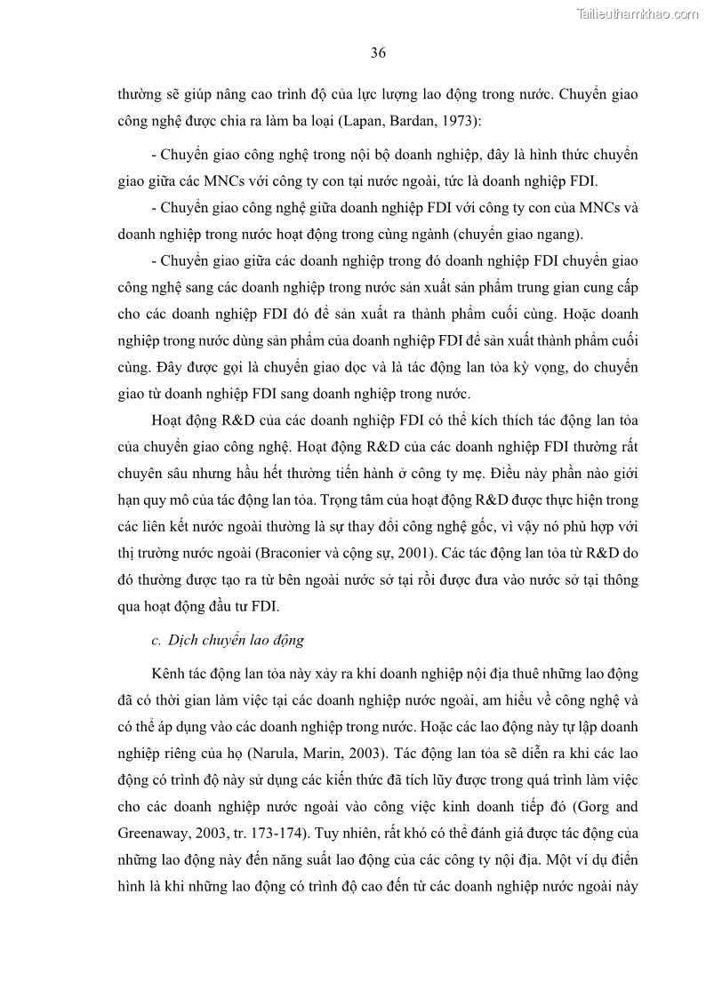 Luận án tiến sĩ quản trị kinh doanh Hiệu ứng lan tỏa của đầu tư trực tiếp nước ngoài FDI tại tỉnh Savannakhet, Lào - 4 Trang 48