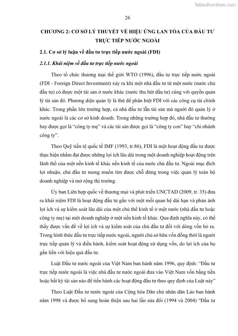 Luận án tiến sĩ quản trị kinh doanh Hiệu ứng lan tỏa của đầu tư trực tiếp nước ngoài FDI tại tỉnh Savannakhet, Lào - 4 Trang 38