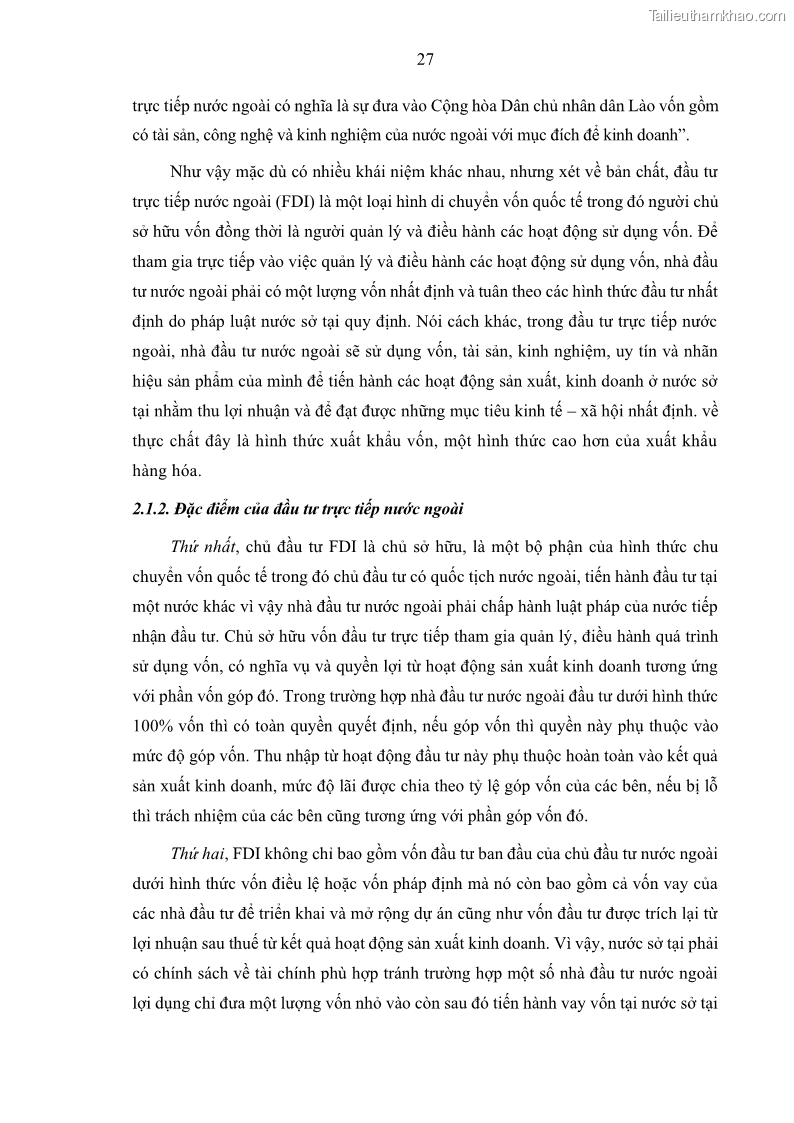 Luận án tiến sĩ quản trị kinh doanh Hiệu ứng lan tỏa của đầu tư trực tiếp nước ngoài FDI tại tỉnh Savannakhet, Lào - 4 Trang 39