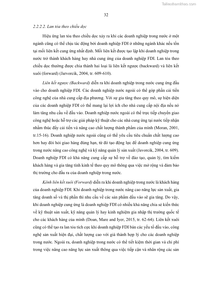 Luận án tiến sĩ quản trị kinh doanh Hiệu ứng lan tỏa của đầu tư trực tiếp nước ngoài FDI tại tỉnh Savannakhet, Lào - 4 Trang 44