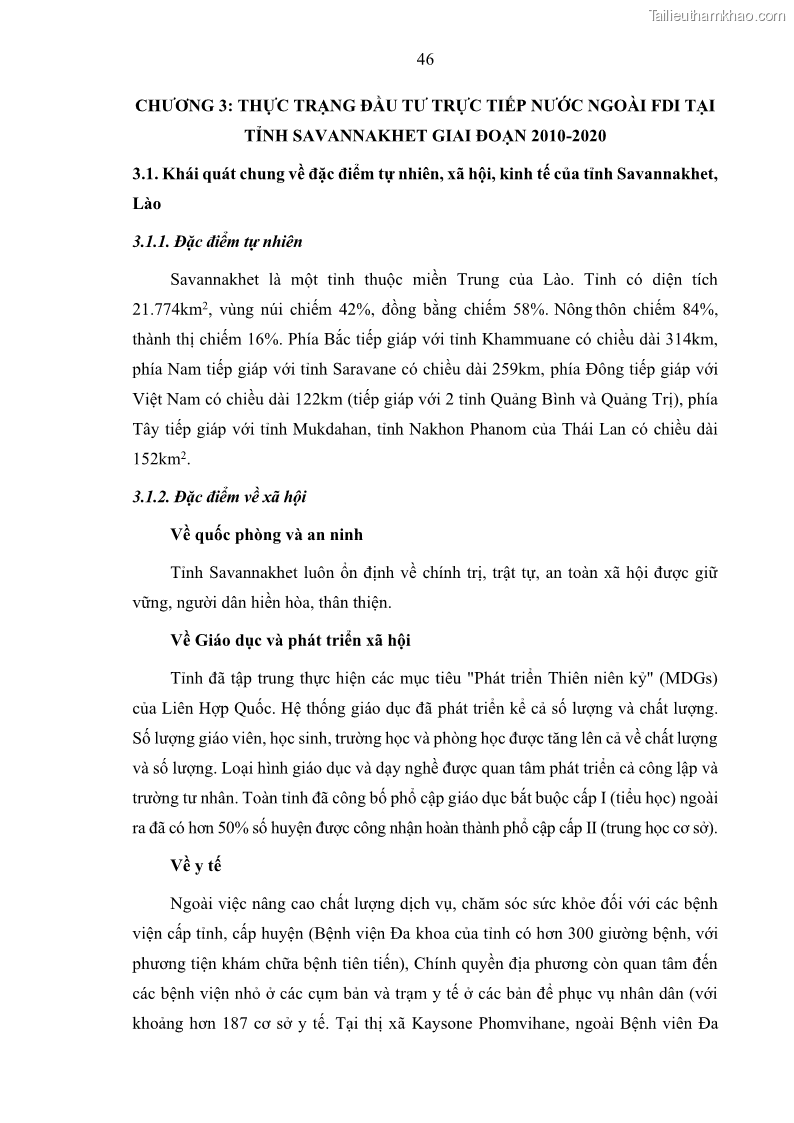 Luận án tiến sĩ quản trị kinh doanh Hiệu ứng lan tỏa của đầu tư trực tiếp nước ngoài FDI tại tỉnh Savannakhet, Lào - 5 Trang 58