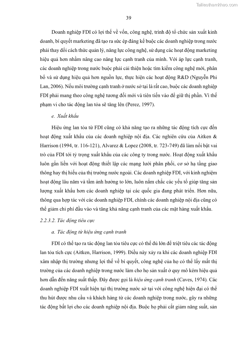 Luận án tiến sĩ quản trị kinh doanh Hiệu ứng lan tỏa của đầu tư trực tiếp nước ngoài FDI tại tỉnh Savannakhet, Lào - 5 Trang 51