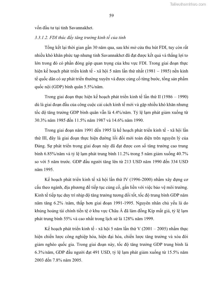 Luận án tiến sĩ quản trị kinh doanh Hiệu ứng lan tỏa của đầu tư trực tiếp nước ngoài FDI tại tỉnh Savannakhet, Lào - 6 Trang 71