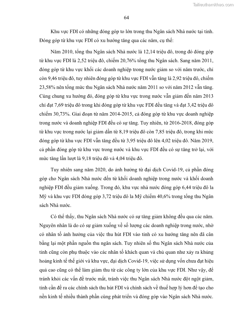Luận án tiến sĩ quản trị kinh doanh Hiệu ứng lan tỏa của đầu tư trực tiếp nước ngoài FDI tại tỉnh Savannakhet, Lào - 7 Trang 76