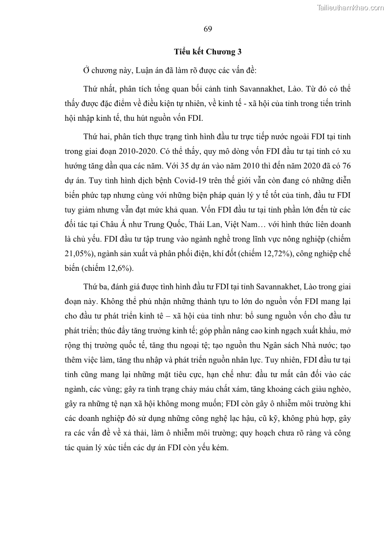 Luận án tiến sĩ quản trị kinh doanh Hiệu ứng lan tỏa của đầu tư trực tiếp nước ngoài FDI tại tỉnh Savannakhet, Lào - 7 Trang 81
