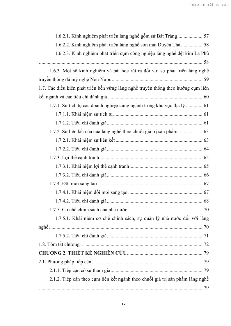 Luận án tiến sĩ quản trị kinh doanh Phát triển làng nghề truyền thống đá mỹ nghệ Non Nước - 1 Trang 6