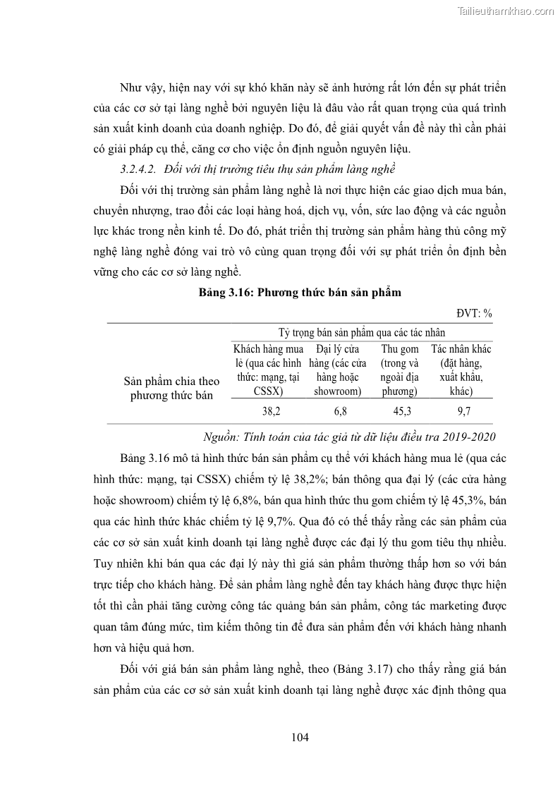 Luận án tiến sĩ quản trị kinh doanh Phát triển làng nghề truyền thống đá mỹ nghệ Non Nước - 10 Trang 118