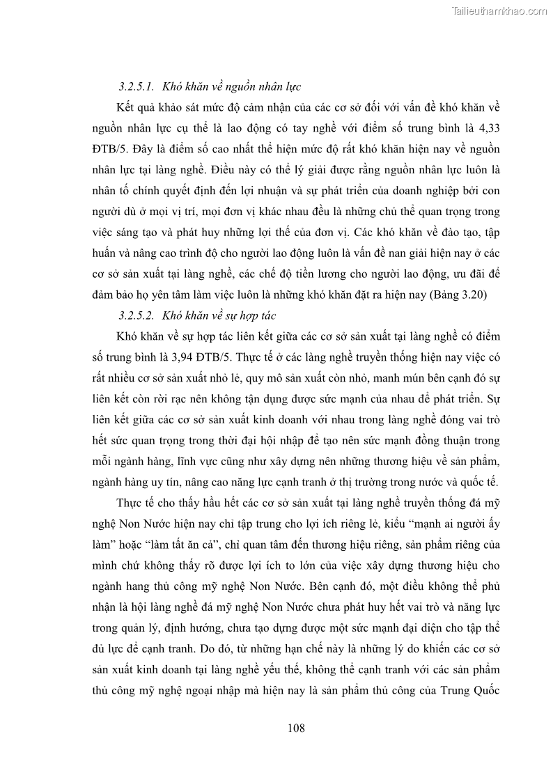 Luận án tiến sĩ quản trị kinh doanh Phát triển làng nghề truyền thống đá mỹ nghệ Non Nước - 11 Trang 122