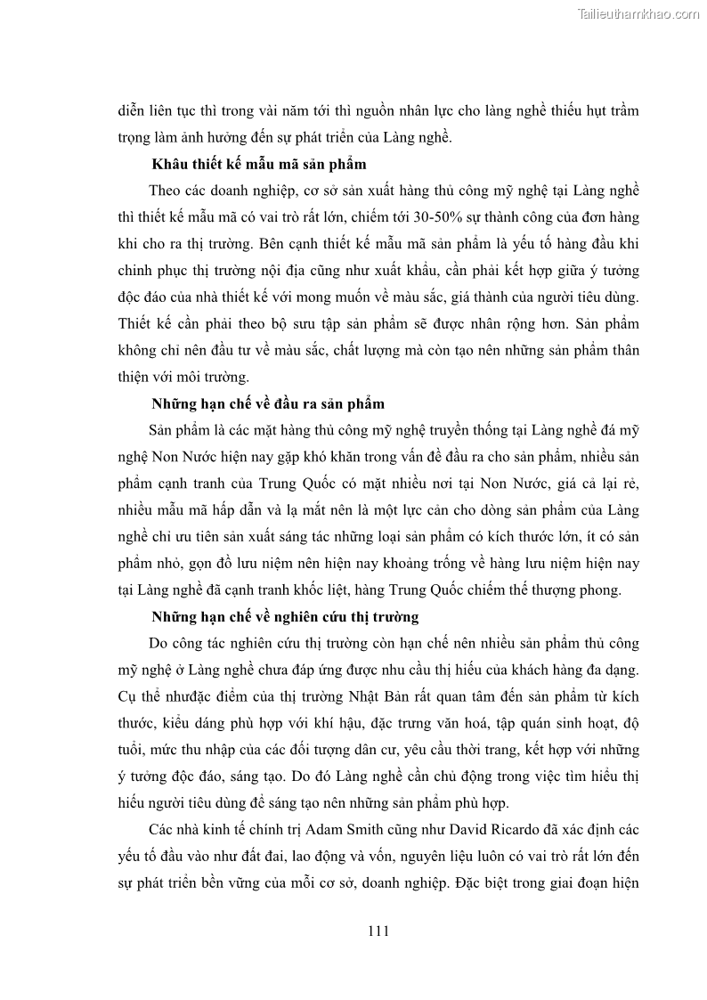 Luận án tiến sĩ quản trị kinh doanh Phát triển làng nghề truyền thống đá mỹ nghệ Non Nước - 11 Trang 125