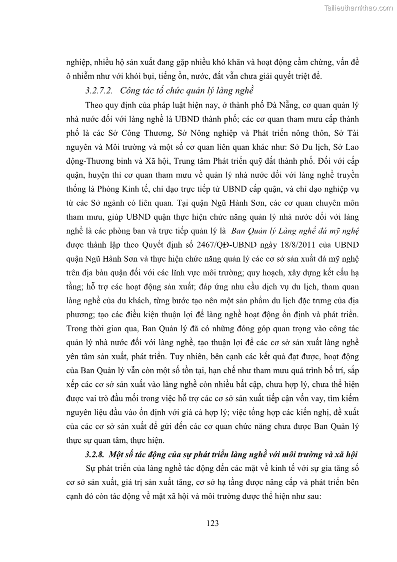 Luận án tiến sĩ quản trị kinh doanh Phát triển làng nghề truyền thống đá mỹ nghệ Non Nước - 12 Trang 137