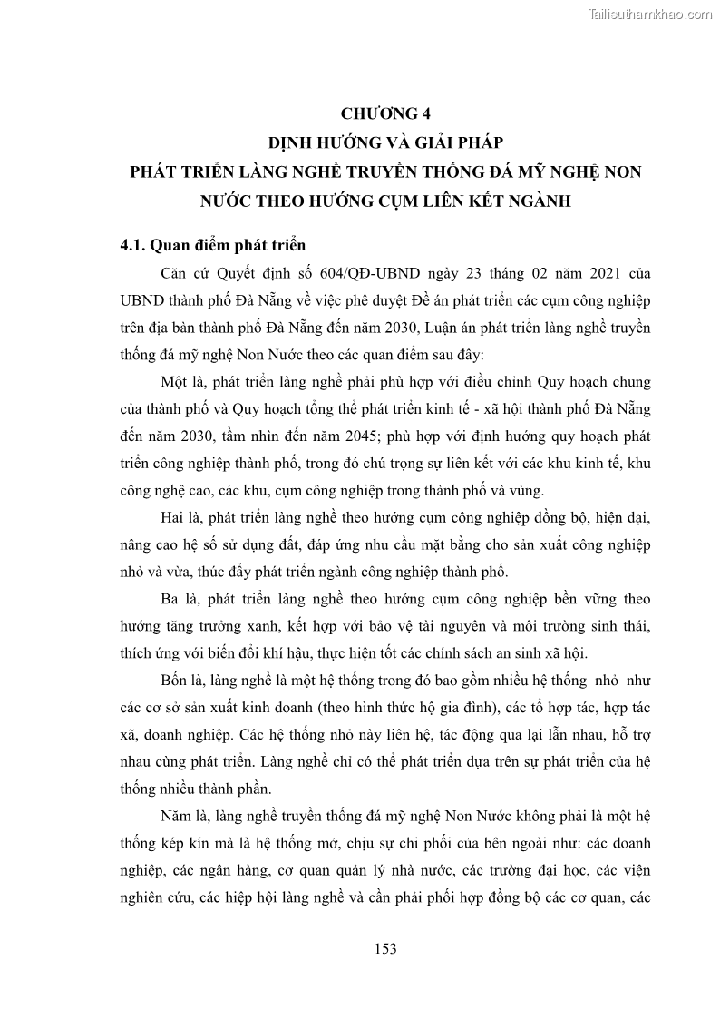Luận án tiến sĩ quản trị kinh doanh Phát triển làng nghề truyền thống đá mỹ nghệ Non Nước - 14 Trang 167