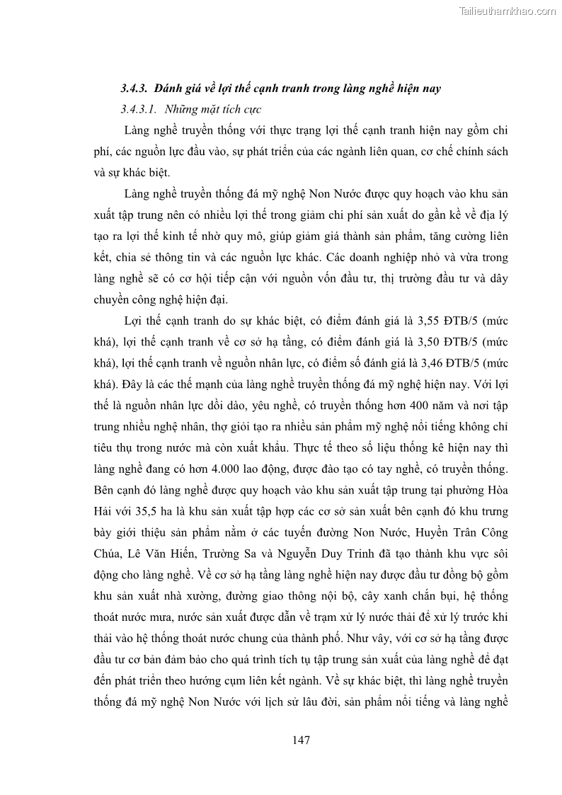 Luận án tiến sĩ quản trị kinh doanh Phát triển làng nghề truyền thống đá mỹ nghệ Non Nước - 14 Trang 161