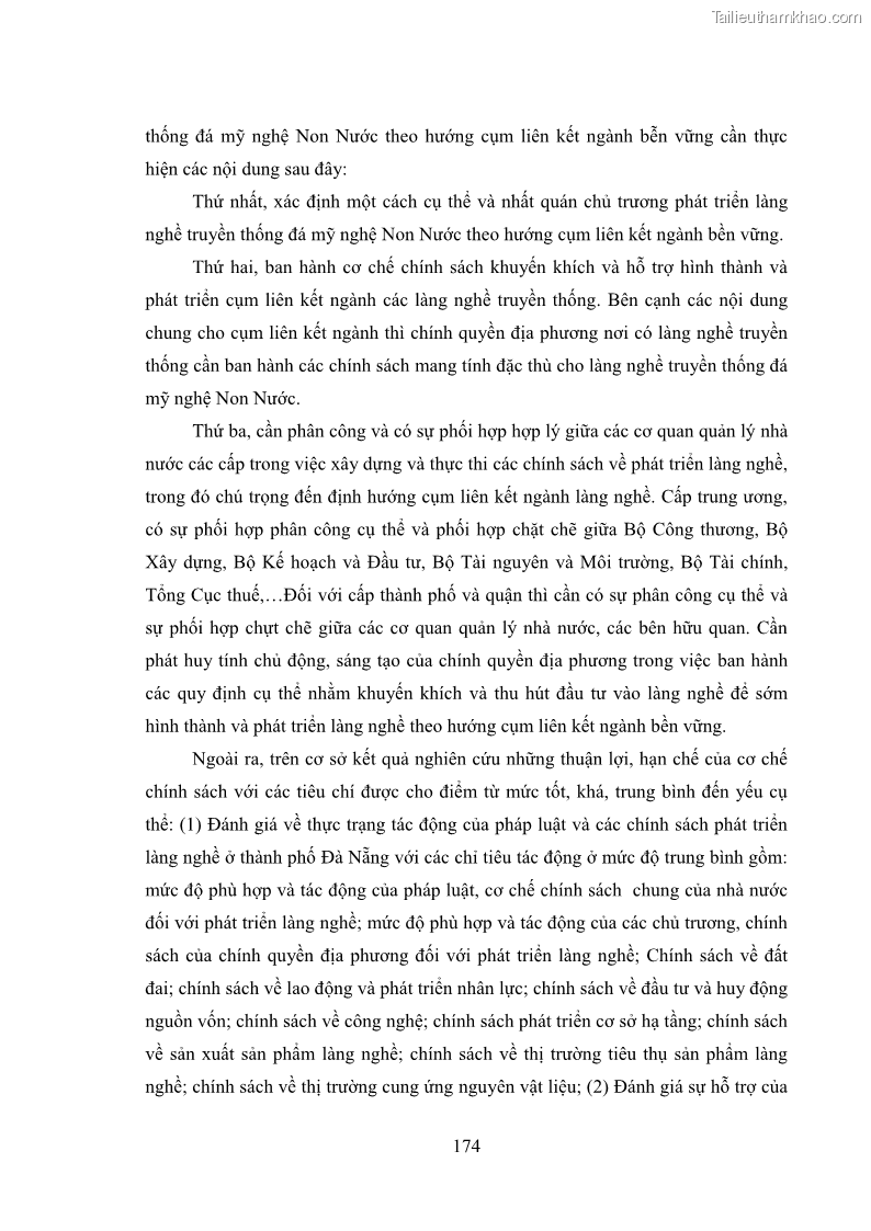 Luận án tiến sĩ quản trị kinh doanh Phát triển làng nghề truyền thống đá mỹ nghệ Non Nước - 16 Trang 188