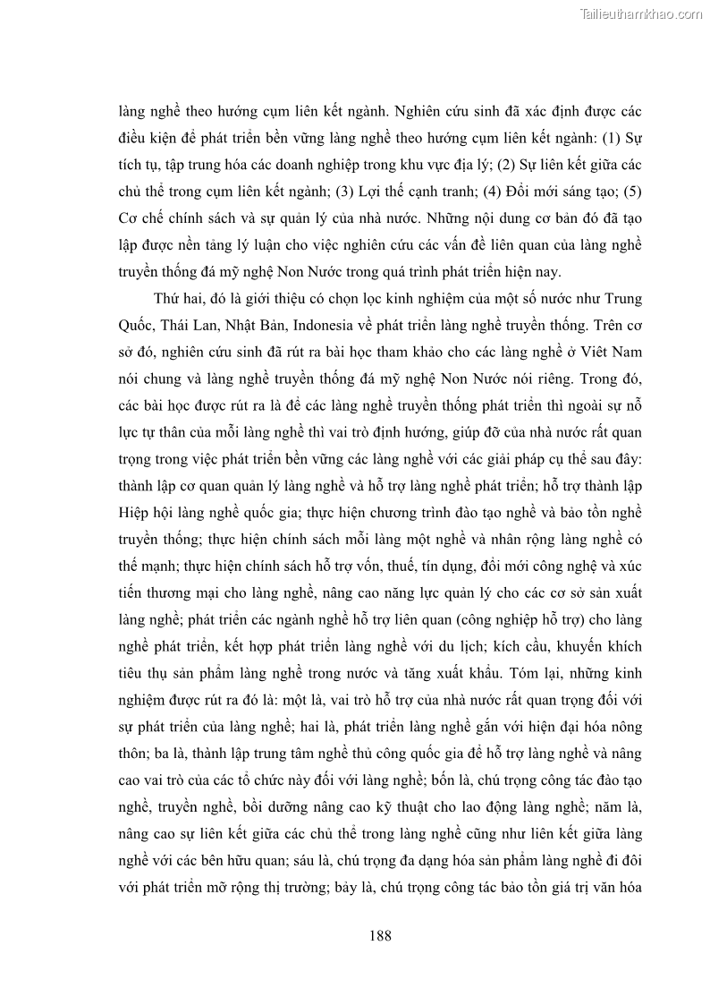 Luận án tiến sĩ quản trị kinh doanh Phát triển làng nghề truyền thống đá mỹ nghệ Non Nước - 17 Trang 202