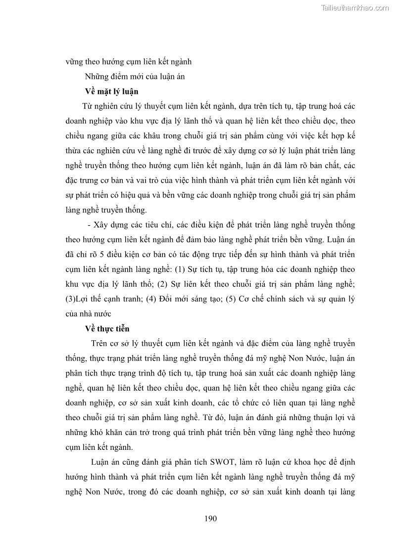 Luận án tiến sĩ quản trị kinh doanh Phát triển làng nghề truyền thống đá mỹ nghệ Non Nước - 17 Trang 204