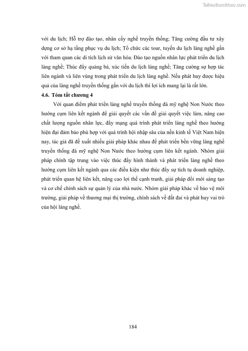 Luận án tiến sĩ quản trị kinh doanh Phát triển làng nghề truyền thống đá mỹ nghệ Non Nước - 17 Trang 198