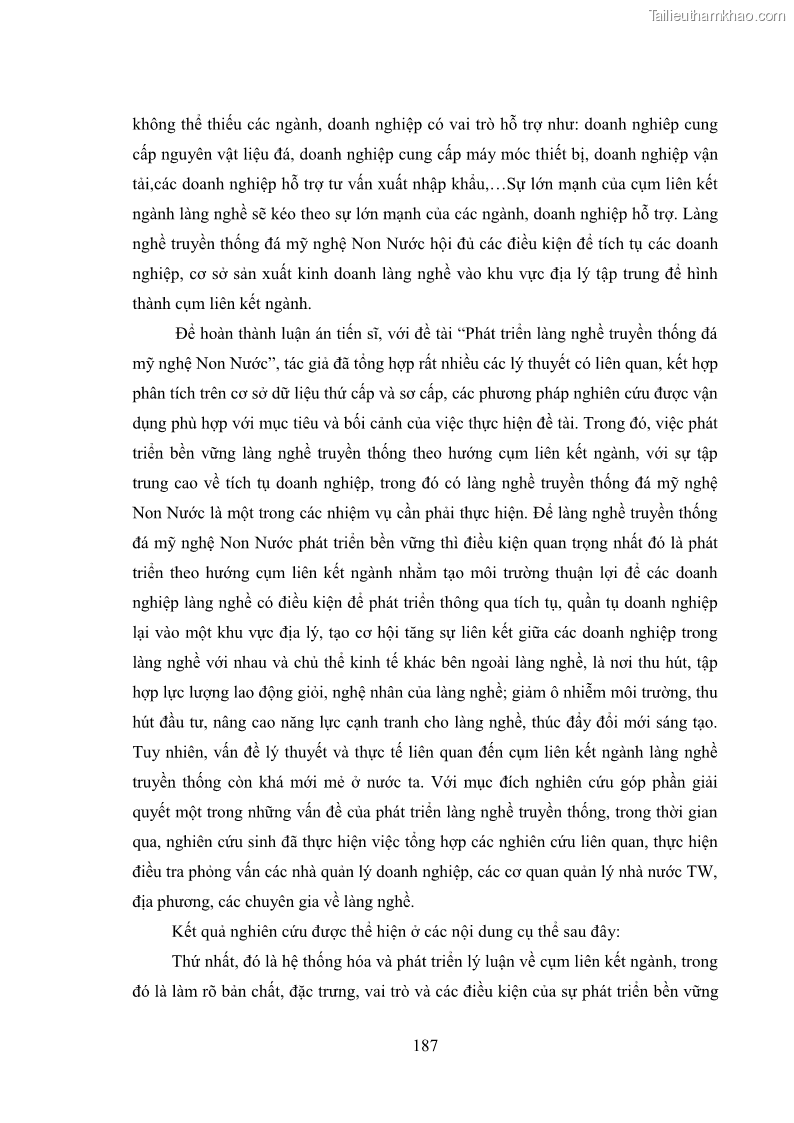 Luận án tiến sĩ quản trị kinh doanh Phát triển làng nghề truyền thống đá mỹ nghệ Non Nước - 17 Trang 201