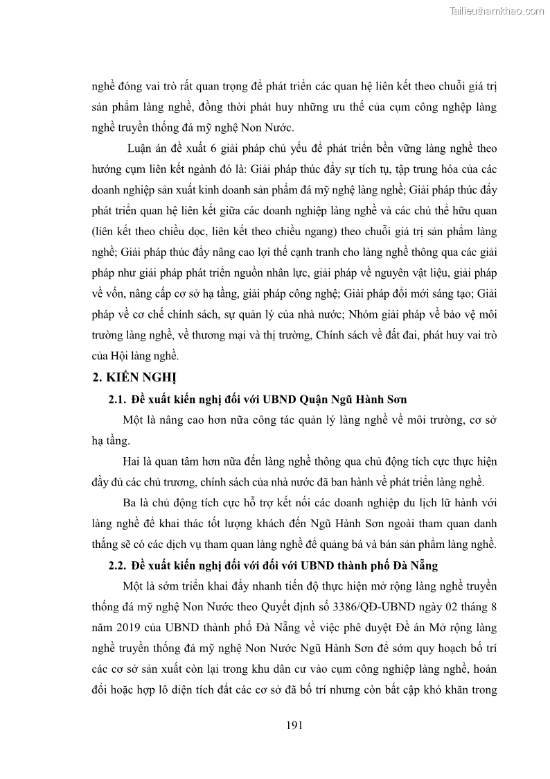 Luận án tiến sĩ quản trị kinh doanh Phát triển làng nghề truyền thống đá mỹ nghệ Non Nước - 18 Trang 205