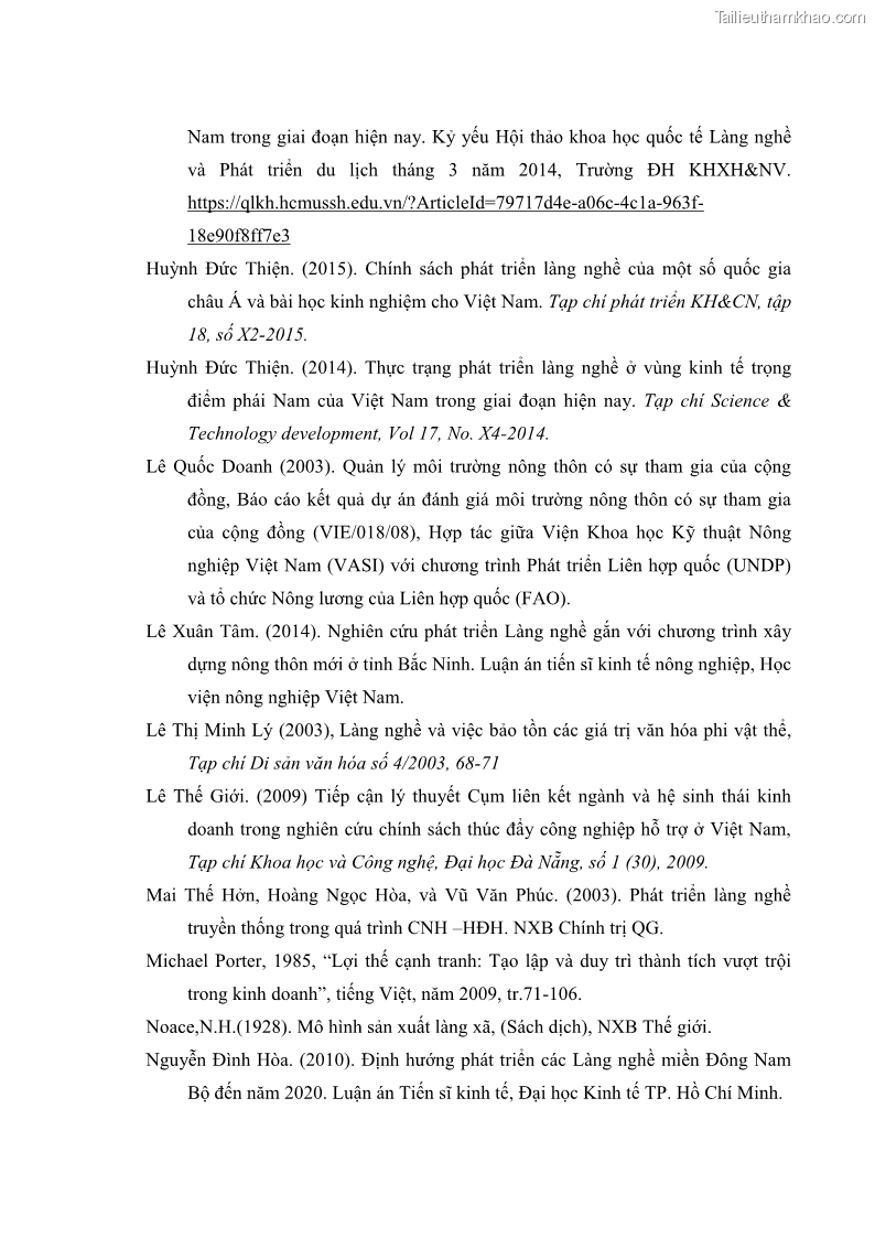 Luận án tiến sĩ quản trị kinh doanh Phát triển làng nghề truyền thống đá mỹ nghệ Non Nước - 18 Trang 210