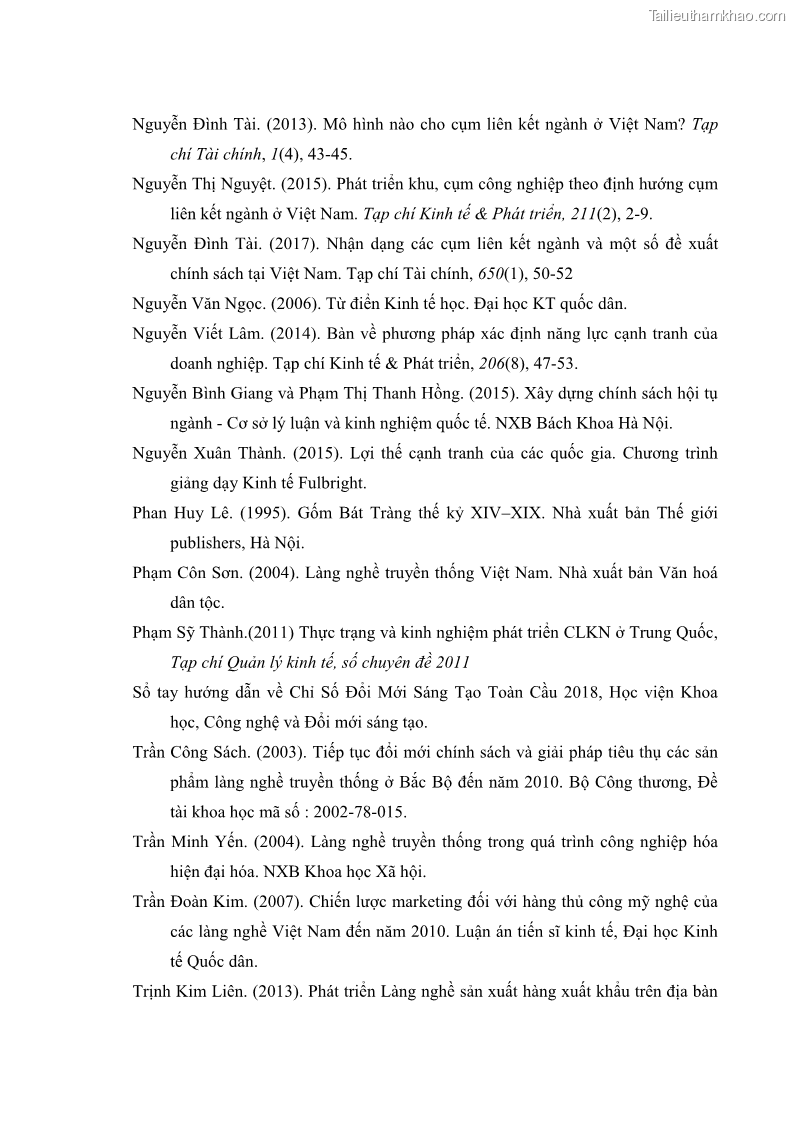 Luận án tiến sĩ quản trị kinh doanh Phát triển làng nghề truyền thống đá mỹ nghệ Non Nước - 18 Trang 211