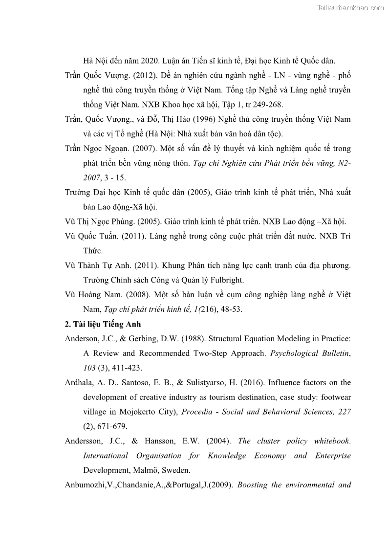 Luận án tiến sĩ quản trị kinh doanh Phát triển làng nghề truyền thống đá mỹ nghệ Non Nước - 18 Trang 212