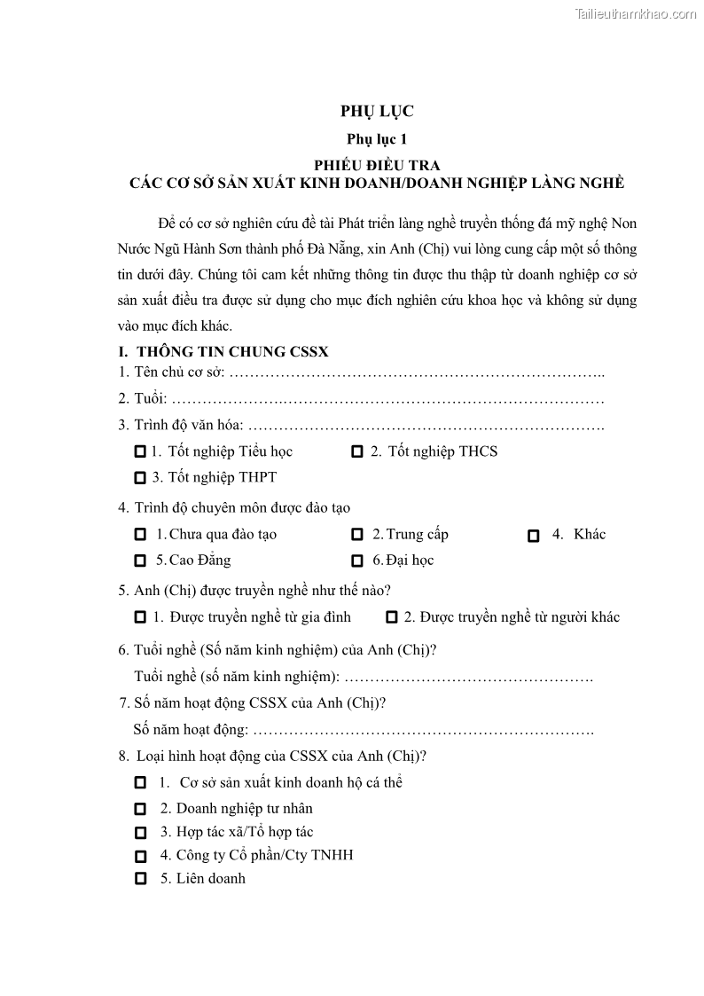 Luận án tiến sĩ quản trị kinh doanh Phát triển làng nghề truyền thống đá mỹ nghệ Non Nước - 19 Trang 218