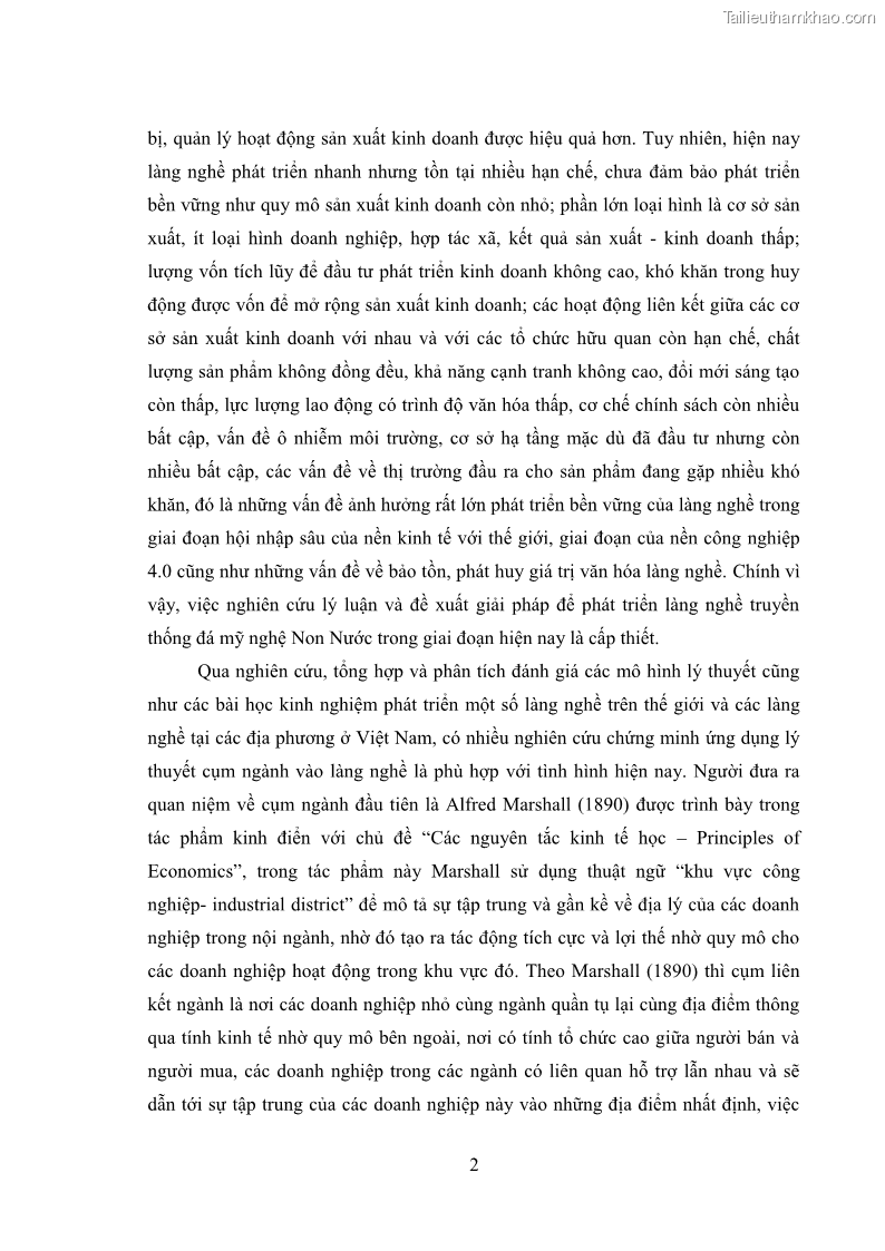 Luận án tiến sĩ quản trị kinh doanh Phát triển làng nghề truyền thống đá mỹ nghệ Non Nước - 2 Trang 16