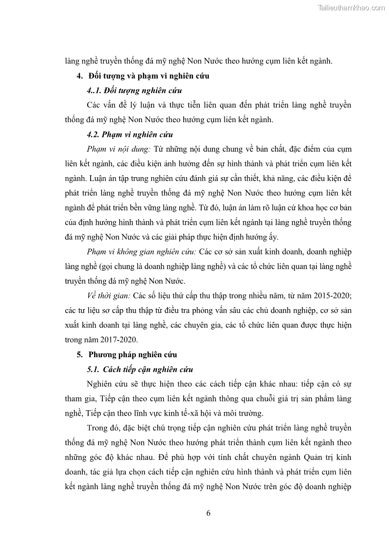 Luận án tiến sĩ quản trị kinh doanh Phát triển làng nghề truyền thống đá mỹ nghệ Non Nước - 2 Trang 20
