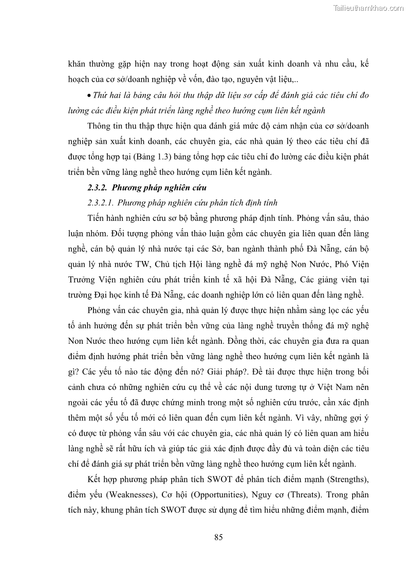 Luận án tiến sĩ quản trị kinh doanh Phát triển làng nghề truyền thống đá mỹ nghệ Non Nước - 9 Trang 99
