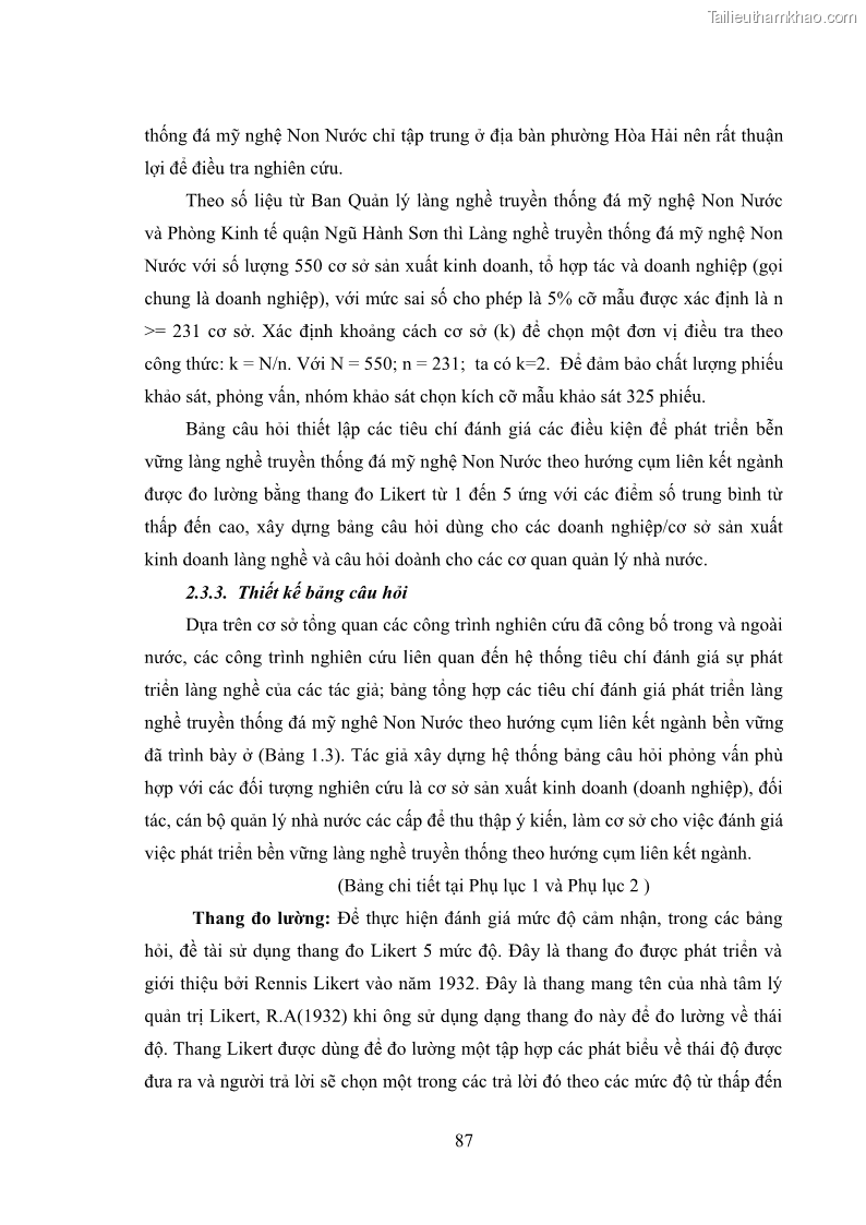 Luận án tiến sĩ quản trị kinh doanh Phát triển làng nghề truyền thống đá mỹ nghệ Non Nước - 9 Trang 101