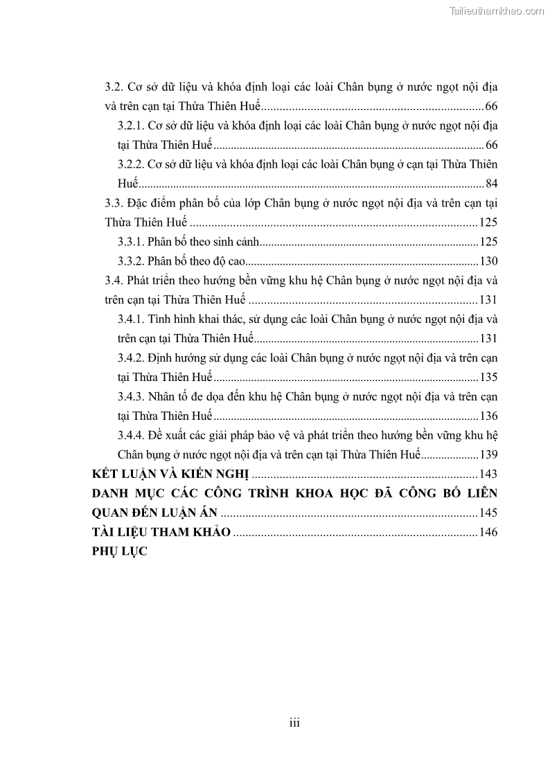 Luận án tiến sĩ sinh học Khu hệ Thân mềm Chân bụng Mollusca: Gastropoda ở nước ngọt và trên cạn Thừa Thiên Huế - 1 Trang 7