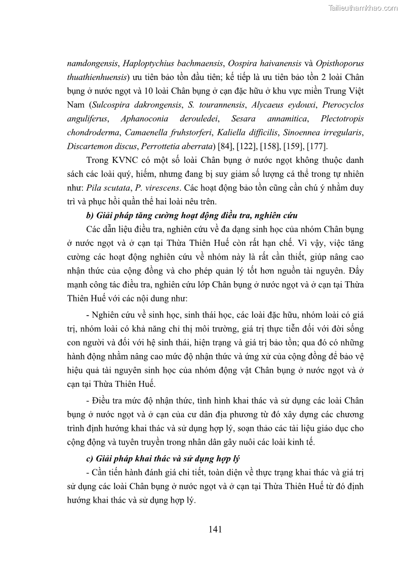 Luận án tiến sĩ sinh học Khu hệ Thân mềm Chân bụng Mollusca: Gastropoda ở nước ngọt và trên cạn Thừa Thiên Huế - 13 Trang 154
