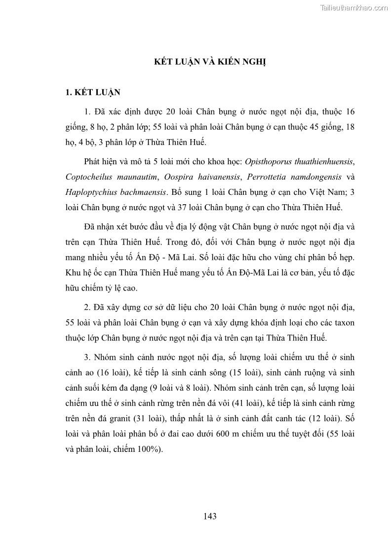 Luận án tiến sĩ sinh học Khu hệ Thân mềm Chân bụng Mollusca: Gastropoda ở nước ngọt và trên cạn Thừa Thiên Huế - 13 Trang 156