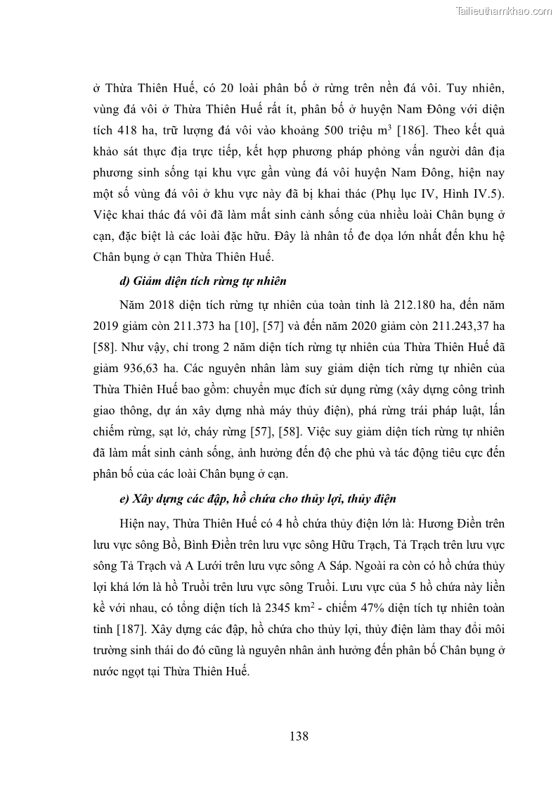 Luận án tiến sĩ sinh học Khu hệ Thân mềm Chân bụng Mollusca: Gastropoda ở nước ngọt và trên cạn Thừa Thiên Huế - 13 Trang 151