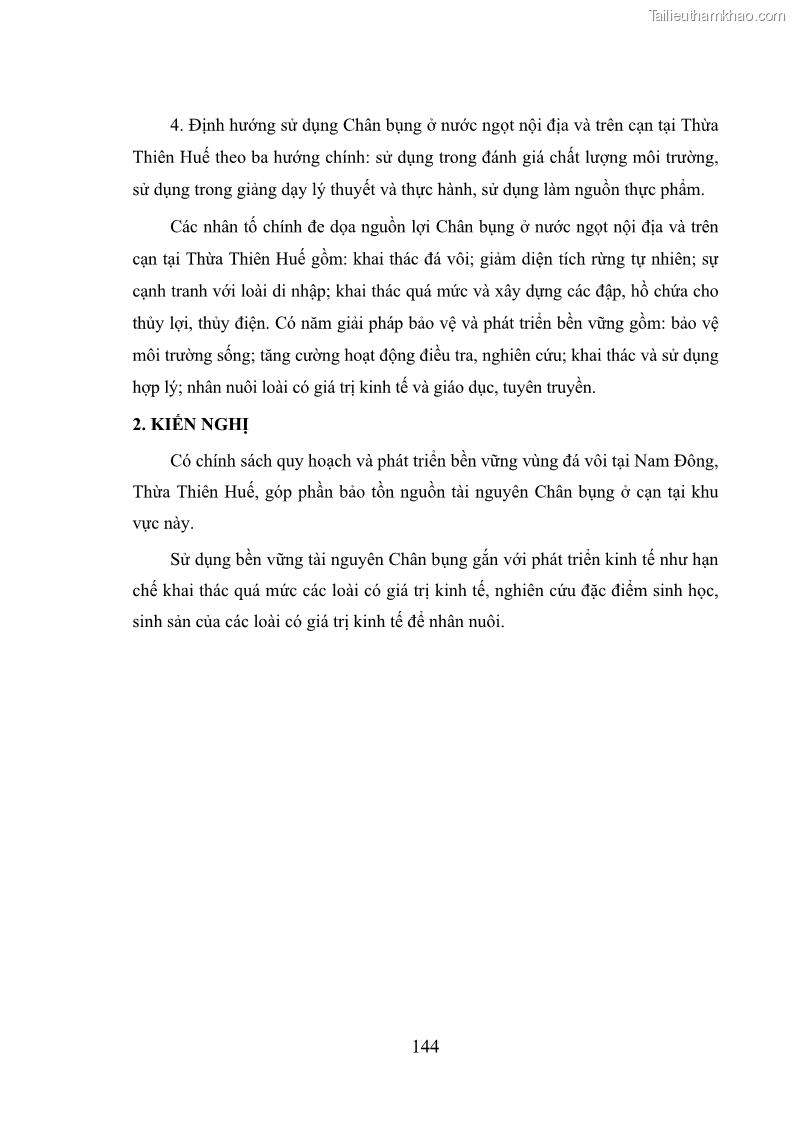 Luận án tiến sĩ sinh học Khu hệ Thân mềm Chân bụng Mollusca: Gastropoda ở nước ngọt và trên cạn Thừa Thiên Huế - 14 Trang 157