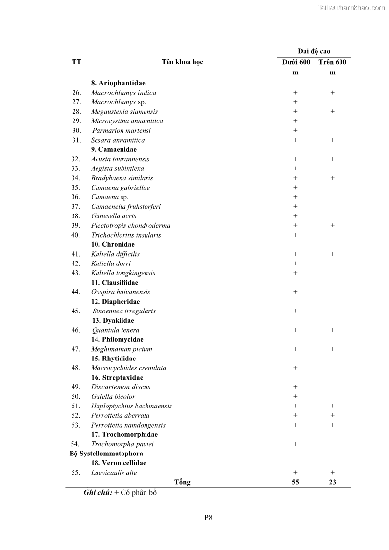 Luận án tiến sĩ sinh học Khu hệ Thân mềm Chân bụng Mollusca: Gastropoda ở nước ngọt và trên cạn Thừa Thiên Huế - 16 Trang 184
