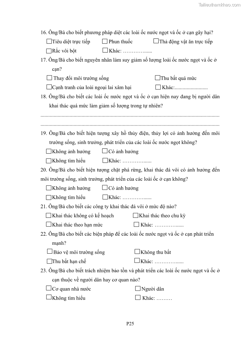 Luận án tiến sĩ sinh học Khu hệ Thân mềm Chân bụng Mollusca: Gastropoda ở nước ngọt và trên cạn Thừa Thiên Huế - 17 Trang 201