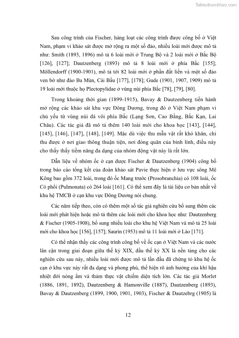Luận án tiến sĩ sinh học Khu hệ Thân mềm Chân bụng Mollusca: Gastropoda ở nước ngọt và trên cạn Thừa Thiên Huế - 3 Trang 25