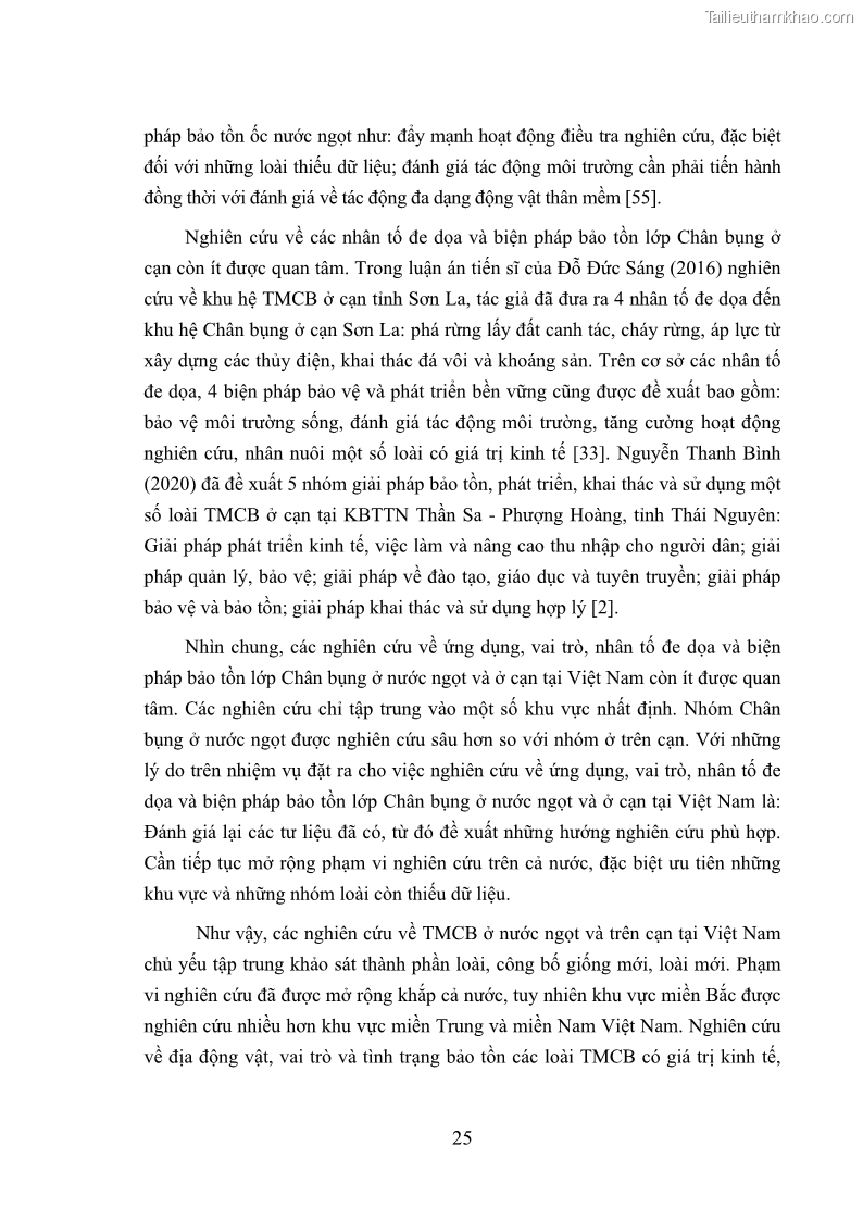 Luận án tiến sĩ sinh học Khu hệ Thân mềm Chân bụng Mollusca: Gastropoda ở nước ngọt và trên cạn Thừa Thiên Huế - 4 Trang 38