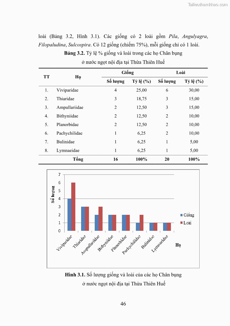 Luận án tiến sĩ sinh học Khu hệ Thân mềm Chân bụng Mollusca: Gastropoda ở nước ngọt và trên cạn Thừa Thiên Huế - 5 Trang 59